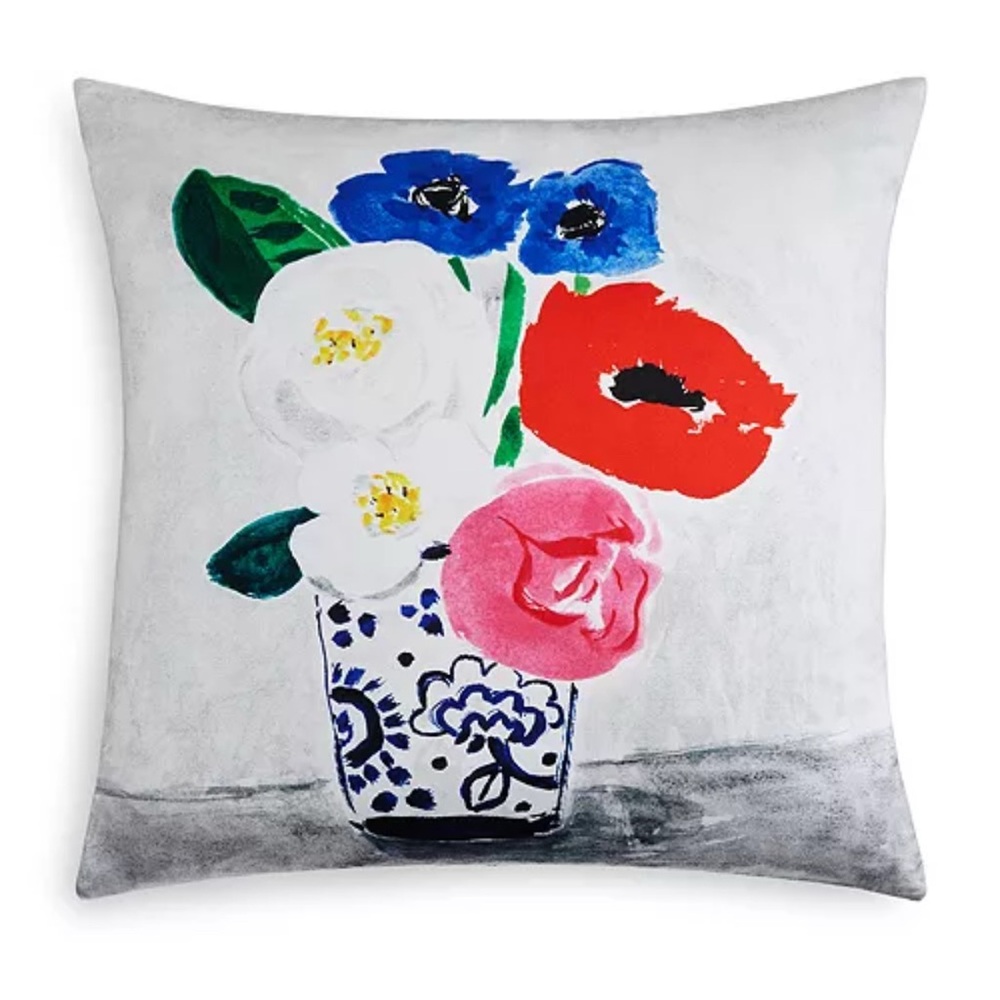 NWT Kate Spade Floral Vase Decorative Pillow